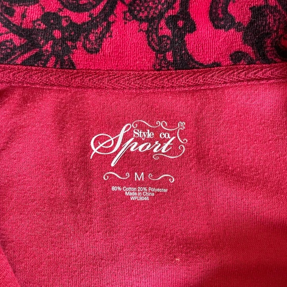 Style by Macy’s Red Velour Jacket - Picture 3 of 5